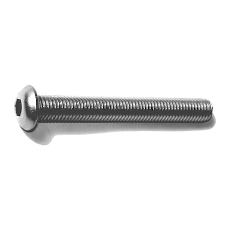 Midwest Fastener 1/4"-28 Socket Head Cap Screw, Button, Plain 18-8 Stainless Steel, 2 in Length, 4 PK 79205